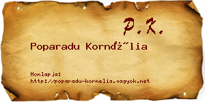 Poparadu Kornélia névjegykártya